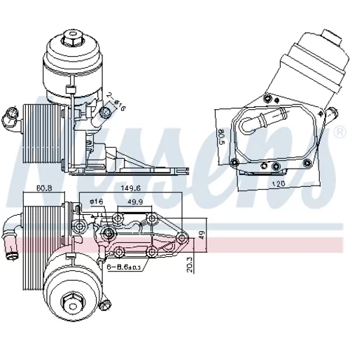 Chladič motorového oleja NISSENS 91424 - obr. 4