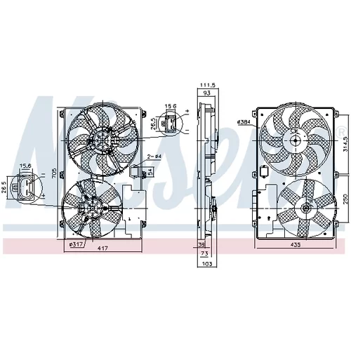 Ventilátor chladenia motora NISSENS 850092 - obr. 6