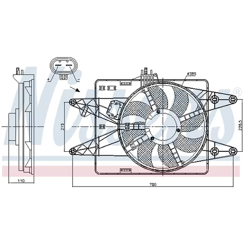 Ventilátor chladenia motora NISSENS 85133 - obr. 5