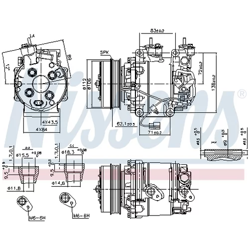 Kompresor klimatizácie NISSENS 890035 - obr. 12