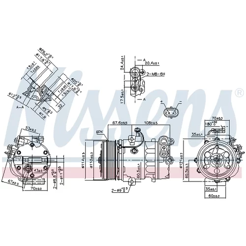 Kompresor klimatizácie NISSENS 890388 - obr. 6
