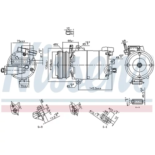 Kompresor klimatizácie NISSENS 890794 - obr. 1