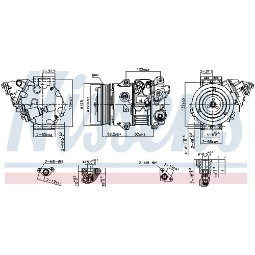 Kompresor klimatizácie NISSENS 890805 - obr. 6