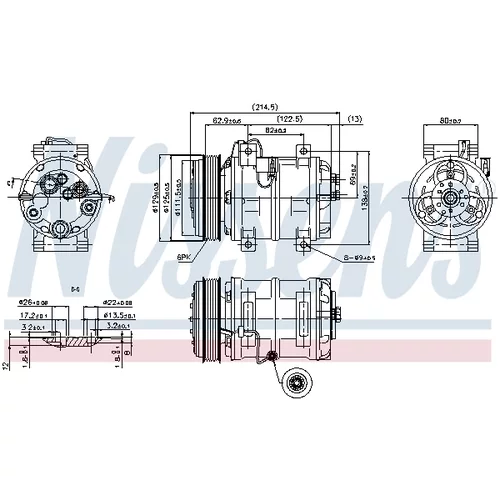 Kompresor klimatizácie NISSENS 89317 - obr. 4