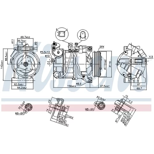 Kompresor klimatizácie NISSENS 89350 - obr. 9