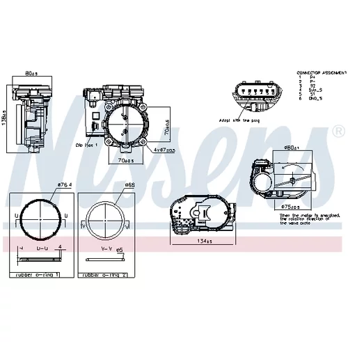 Hrdlo škrtiacej klapky 955153 /NISSENS/ - obr. 6