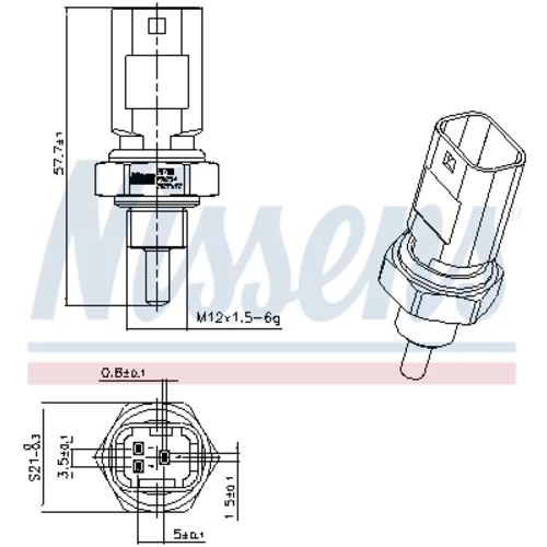Snímač teploty chladiacej kvapaliny NISSENS 207001 - obr. 5