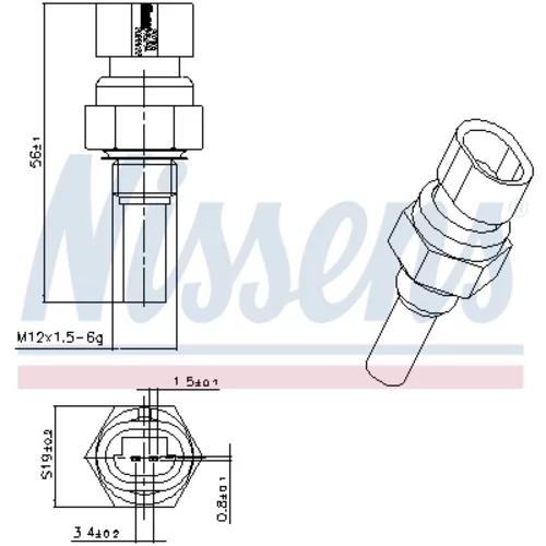 Snímač teploty chladiacej kvapaliny NISSENS 207005