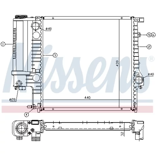 Chladič motora NISSENS 60623 - obr. 4