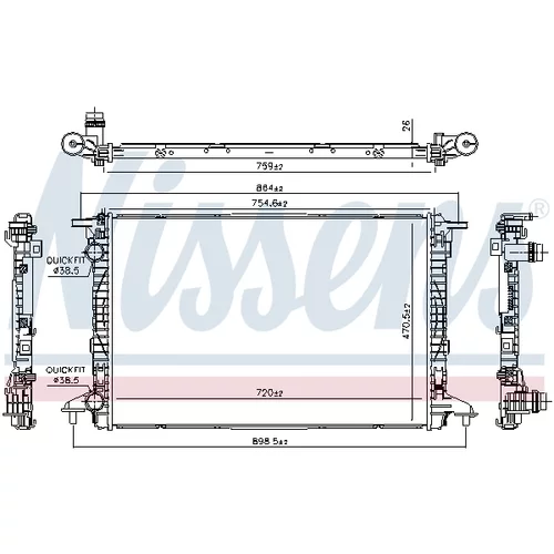 Chladič motora 606573 /NISSENS/ - obr. 5