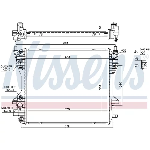 Chladič motora 66709 /NISSENS/ - obr. 1