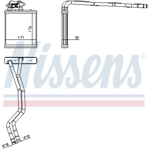 Výmenník tepla vnútorného kúrenia NISSENS 71771 - obr. 5