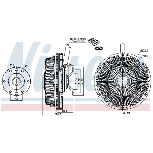 Spojka ventilátora chladenia NISSENS 86203 - obr. 5