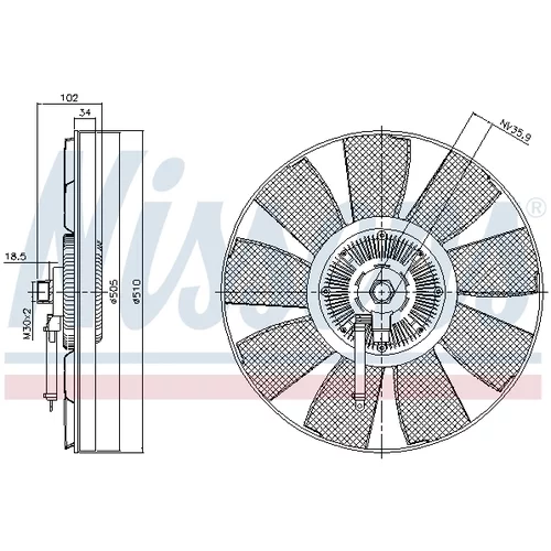 Spojka ventilátora chladenia NISSENS 86218 - obr. 5