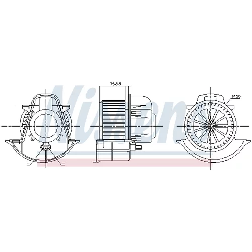 Vnútorný ventilátor NISSENS 87076 - obr. 5