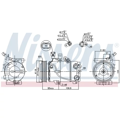 Kompresor klimatizácie NISSENS 890243 - obr. 6