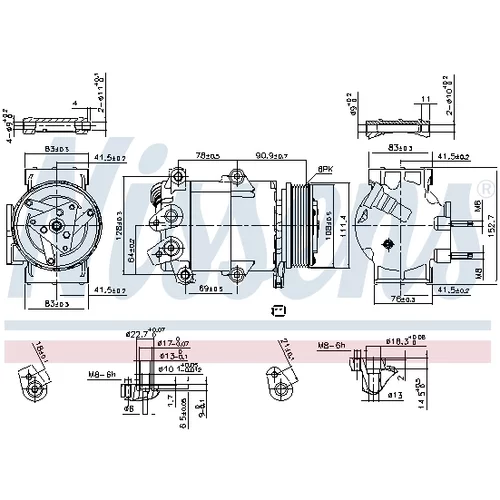 Kompresor klimatizácie NISSENS 890321 - obr. 7