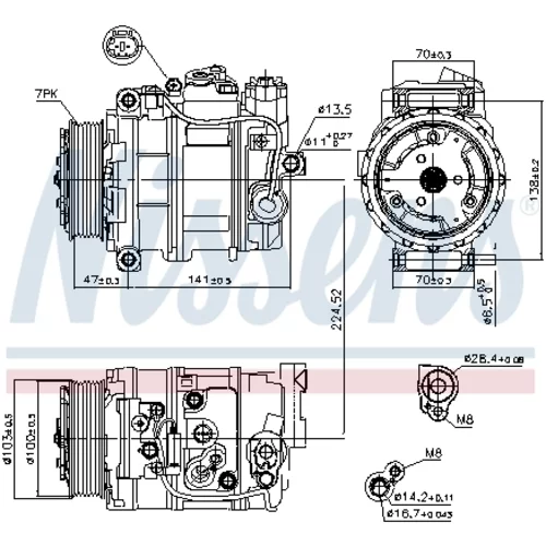Kompresor klimatizácie NISSENS 89090 - obr. 8