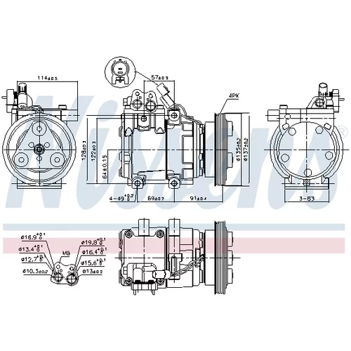 Kompresor klimatizácie NISSENS 89274 - obr. 4