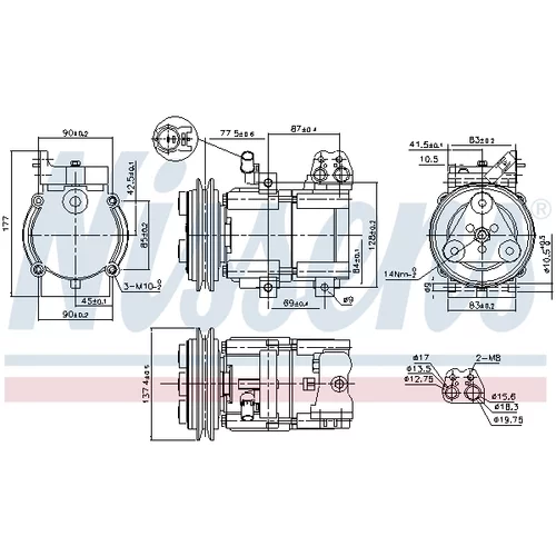 Kompresor klimatizácie NISSENS 89283 - obr. 7