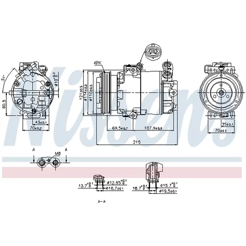 Kompresor klimatizácie NISSENS 89333 - obr. 4