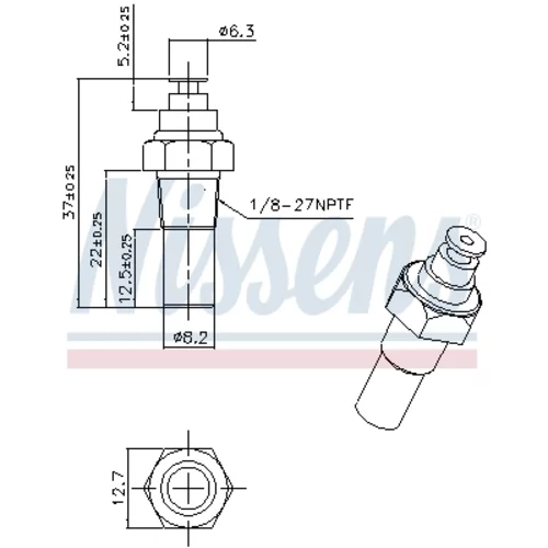 Snímač teploty chladiacej kvapaliny NISSENS 207036 - obr. 5