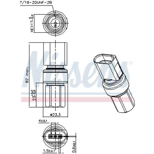 Tlakový spínač klimatizácie NISSENS 301098 - obr. 5