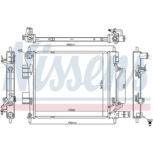 Chladič motora NISSENS 606399 - obr. 4