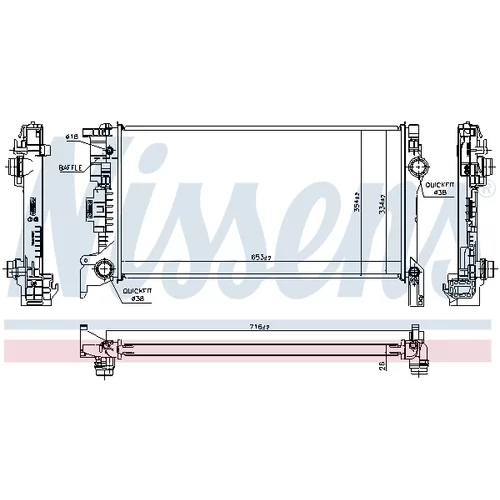 Chladič motora NISSENS 606564 - obr. 1