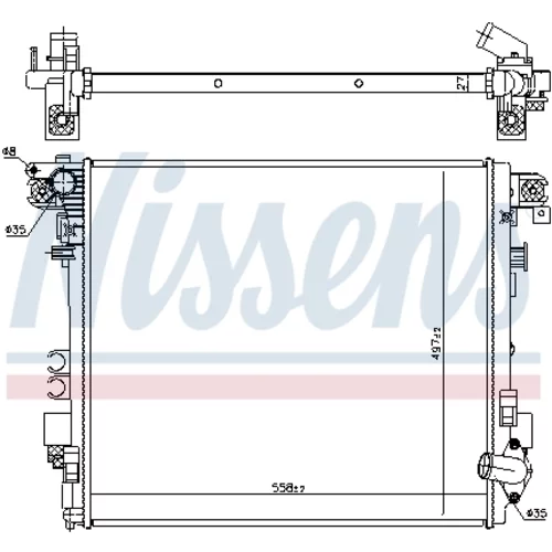 Chladič motora NISSENS 606952 - obr. 1