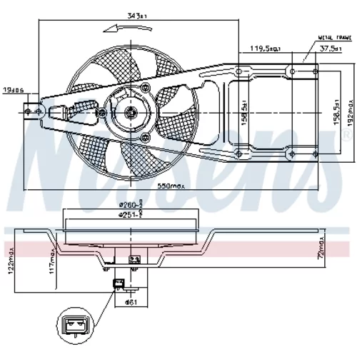 Ventilátor chladenia motora NISSENS 85139 - obr. 5