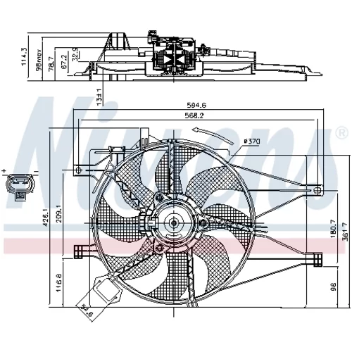 Ventilátor chladenia motora NISSENS 85434 - obr. 5