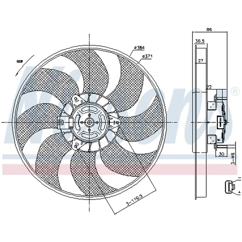 Ventilátor chladenia motora NISSENS 85779 - obr. 5