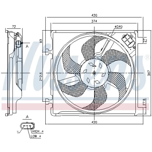 Ventilátor chladenia motora NISSENS 85869 - obr. 4