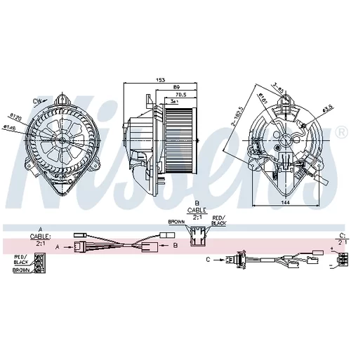 Vnútorný ventilátor NISSENS 87050 - obr. 5