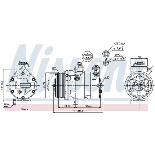 Kompresor klimatizácie 89196 /NISSENS/ - obr. 7