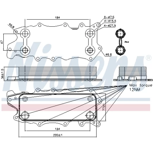 Chladič motorového oleja 90784 /NISSENS/ - obr. 5