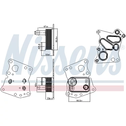 Chladič motorového oleja NISSENS 90943 - obr. 4