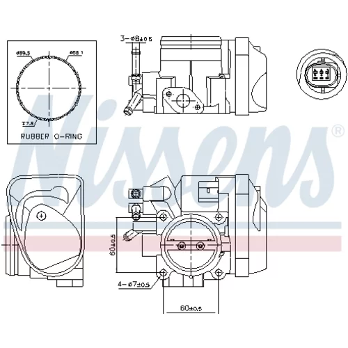 Hrdlo škrtiacej klapky 955043 /NISSENS/ - obr. 6