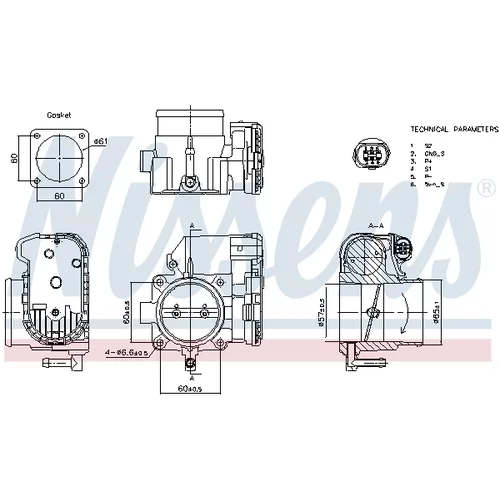 Hrdlo škrtiacej klapky NISSENS 955081 - obr. 6