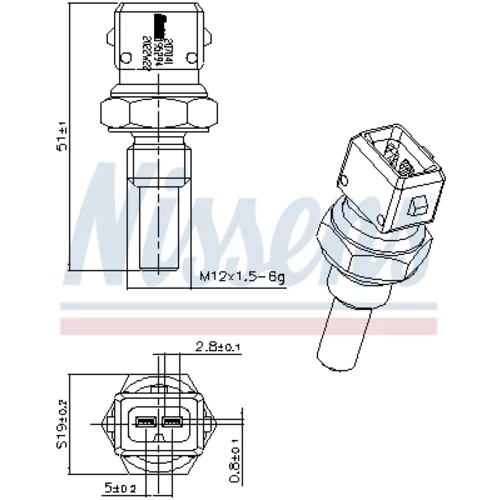 Snímač teploty chladiacej kvapaliny NISSENS 207041 - obr. 5