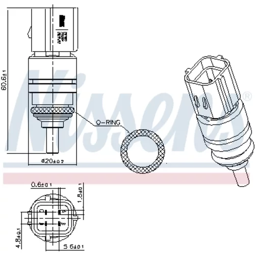 Snímač teploty chladiacej kvapaliny NISSENS 207051 - obr. 5