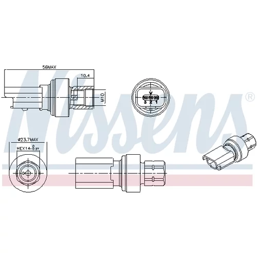 Tlakový spínač klimatizácie NISSENS 301136