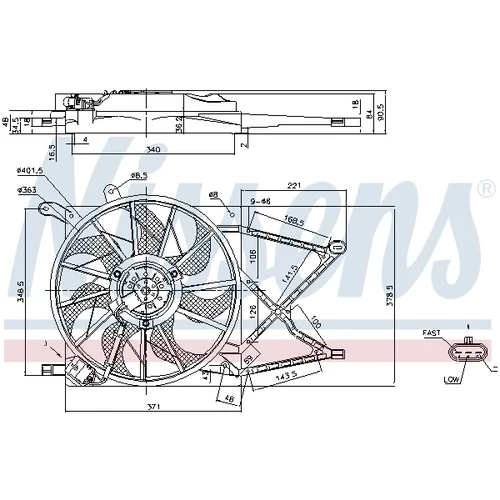 Ventilátor chladenia motora NISSENS 85154 - obr. 5