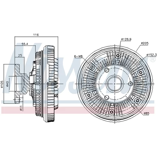 Spojka ventilátora chladenia NISSENS 86090 - obr. 5