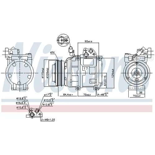 Kompresor klimatizácie NISSENS 890282 - obr. 5