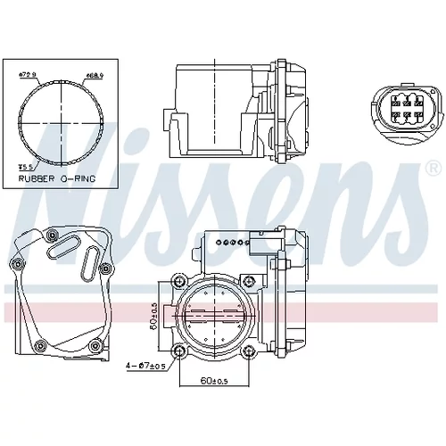 Hrdlo škrtiacej klapky NISSENS 955058 - obr. 6