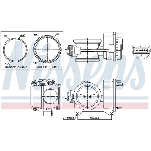 Hrdlo škrtiacej klapky NISSENS 955096