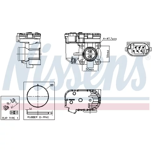 Hrdlo škrtiacej klapky NISSENS 955253 - obr. 5