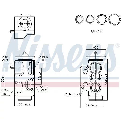 Expanzný ventil klimatizácie NISSENS 999318 - obr. 5